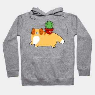 Orange Tabby and Cactus Hoodie